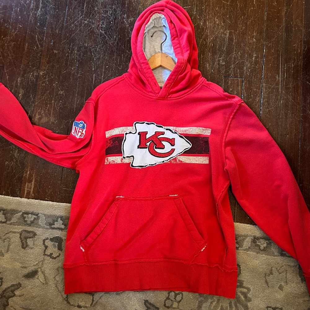Vintage NFL KC Kansas City Chiefs Hoodie Sweatshirt Large